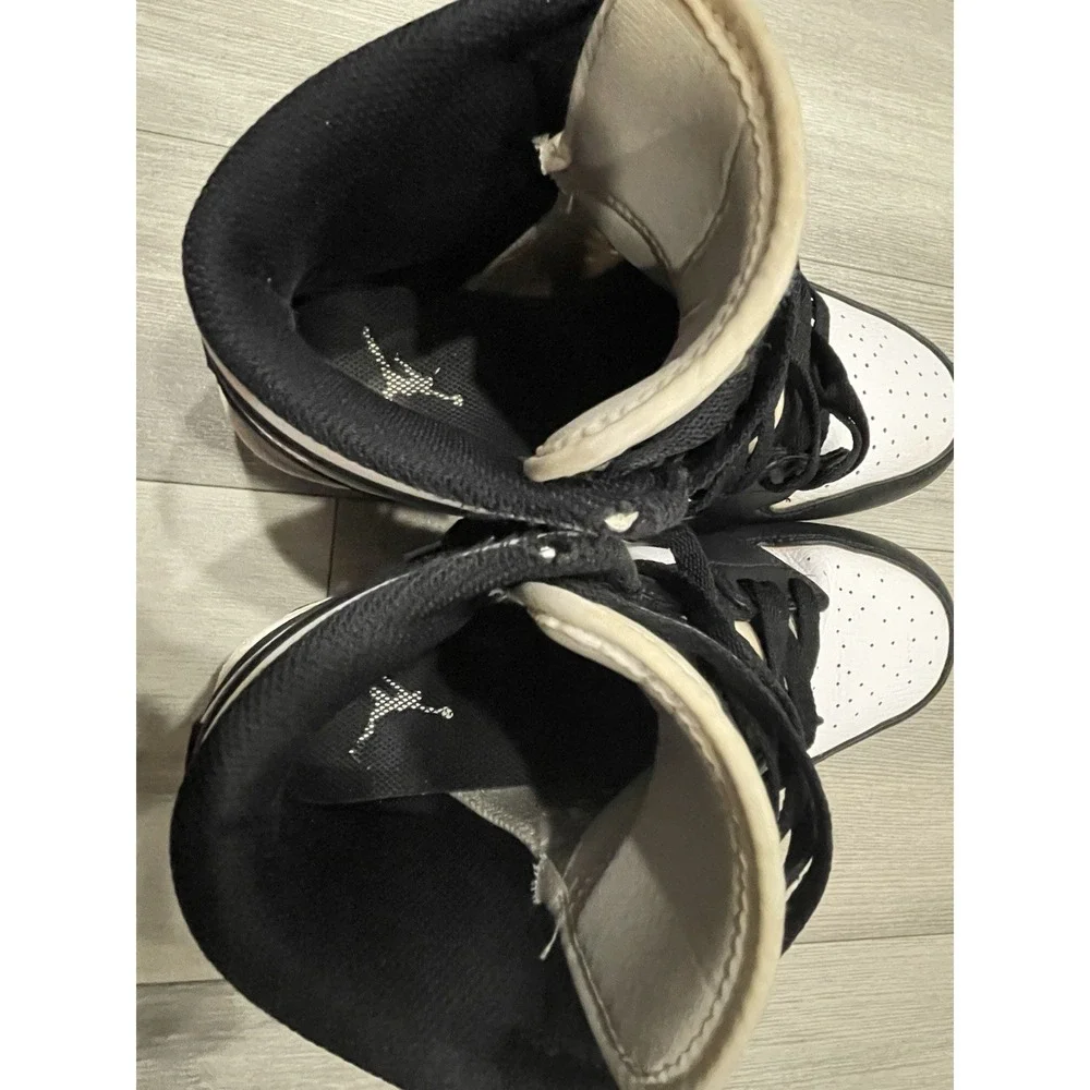 Air Jordan 1 Mid TD Panda Football Cleats Shoes Mens 7 US Black/White